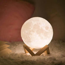 Load image into Gallery viewer, Enchanting 3D Moon Light Set (w\/ Wooden Stand)