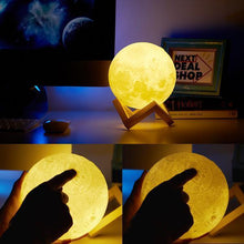 Load image into Gallery viewer, Enchanting 3D Moon Light Set (w\/ Wooden Stand)