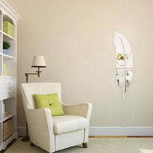 Load image into Gallery viewer, Feather Shaped Self-Adhesive Mirror Wall Sticker - 6 Small Patches